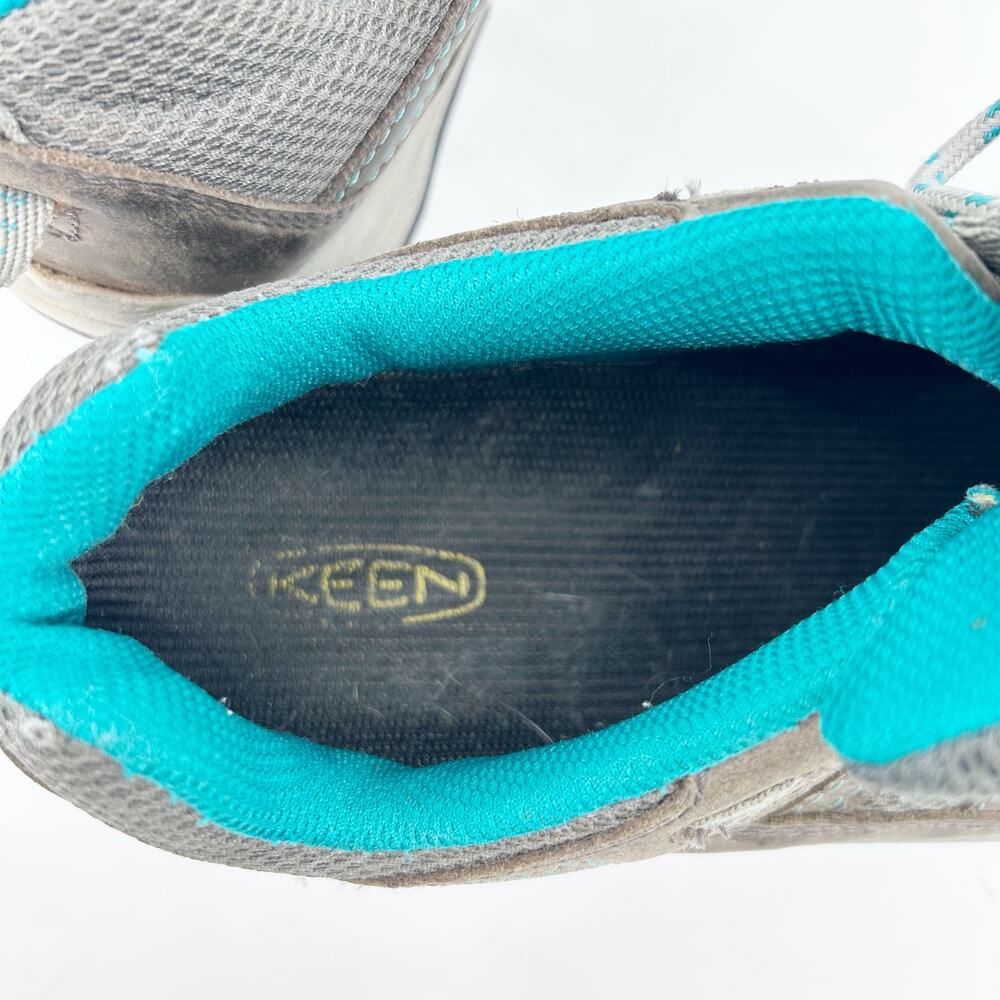 KEEN Palisades Hiking Trail Shoes 8 Brown Teal Lace Up Outdoor Walking Sneakers - Picture 9 of 11